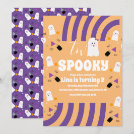 Invitación Fiesta de fantasmas de Halloween con dos letras ge
