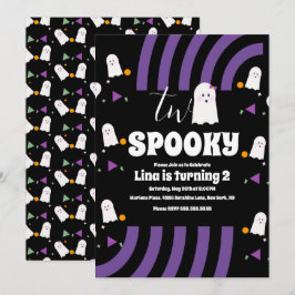 Invitación Fiesta de fantasmas de Halloween con dos letras ge