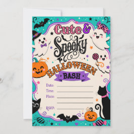Invitación Fiesta de fantasmas y calabazas espeluznantes y li