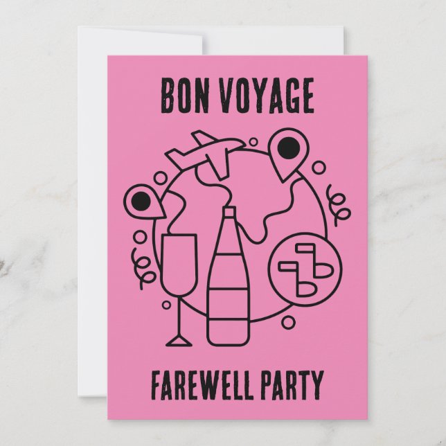 Invitación Fiesta de Farewell Bon Voyage (Anverso)