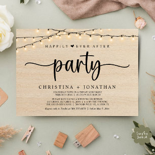 Invitación Fiesta de Felices para Siempre, Boda con Luces de 