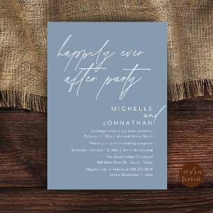Invitación Fiesta de Felices para Siempre, Boda Minimalista M