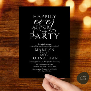 Invitación Fiesta de Felices para Siempre, Cena de Boda Elega