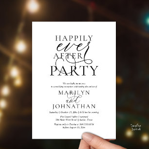 Invitación Fiesta de Felices para Siempre, Cena de Boda Elega