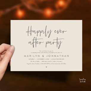 Invitación Fiesta de Felices para Siempre, Cena de Boda y Bai