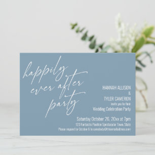 Invitación Fiesta de Felices para Siempre Dusty Blue Recepció