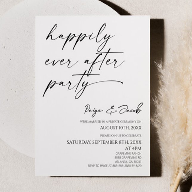 Invitación Fiesta de Felices para Siempre Recepción de Boda M (Subido por el creador)