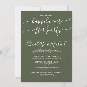 Invitación Fiesta de Felices para Siempre Votos de Boda Verde