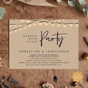 Invitación fiesta de feliz para siempre, Elopement de luces d