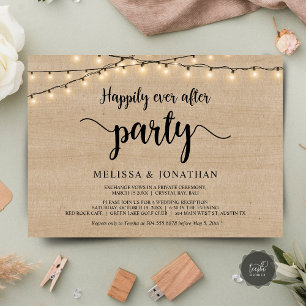 Invitación fiesta de feliz para siempre, Elopement de Luces d