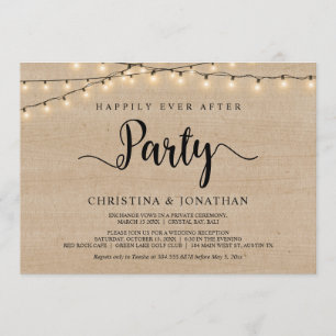 Invitación fiesta de feliz para siempre, Elopement de Luces d