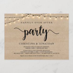 Invitación fiesta de feliz para siempre, Elopement de Luces d