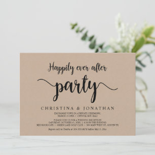 Invitación fiesta de feliz para siempre, Elopement marrón Kra