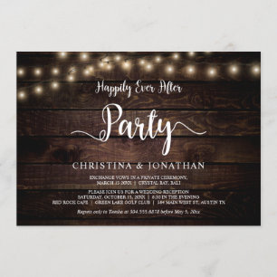 Invitación fiesta de feliz para siempre, luces de hadas, fuga