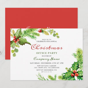 Invitación Fiesta de feriado corporativo para Navidades de Ho