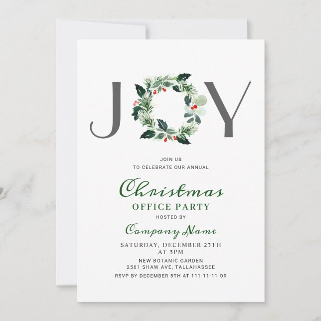 Invitación Fiesta de feriado corporativo para Navidades de Ho (Anverso)