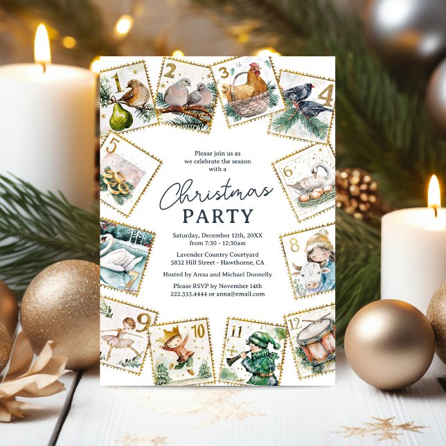 Invitación Fiesta de feriado de 12 días de Navidades (Subido por el creador)