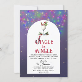 Invitación Fiesta de feriado de cócteles de Jingle y Mingle