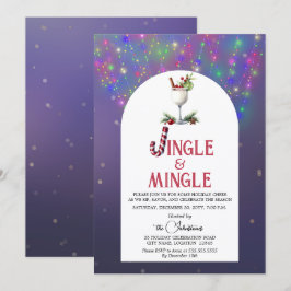 Invitación Fiesta de feriado de cócteles de Jingle y Mingle