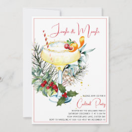 Invitación Fiesta de feriado de cócteles de Jingle y Mingle