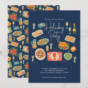 Invitación Fiesta de feriado de comidas de feriado de navidad