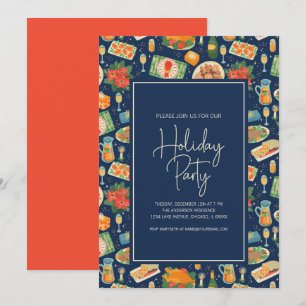 Invitación Fiesta de feriado de comidas de feriado de navidad