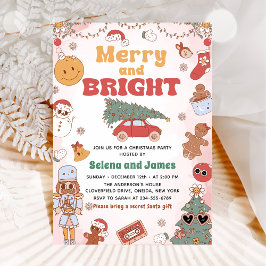 Invitación Fiesta de feriado de Fiesta de Navidades Feliz Y B