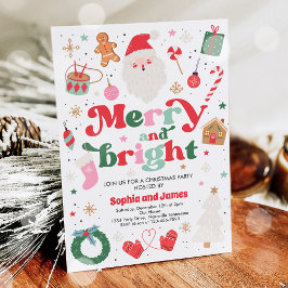 Invitación Fiesta de feriado de Fiesta de Navidades Feliz Y B