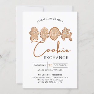 Invitación Fiesta de feriado de Gingerbread para el Intercamb