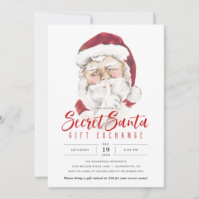 Invitación Fiesta de feriado de intercambio de regalos de Nav (Anverso)