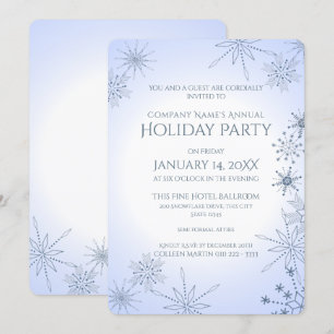Invitación Fiesta de feriado de invierno con copas de nieve