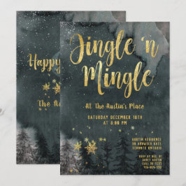 Invitación Fiesta de feriado de invierno de Woodland Jingle M