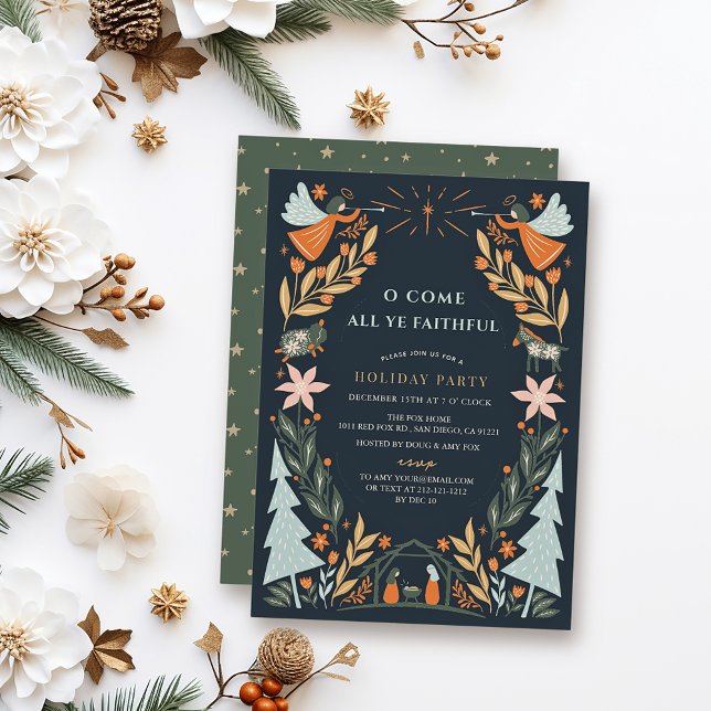 Invitación Fiesta de feriado de los Navidades azules de los Á (Subido por el creador)