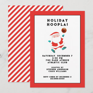 Invitación Fiesta de feriado de los Navidades de baloncesto