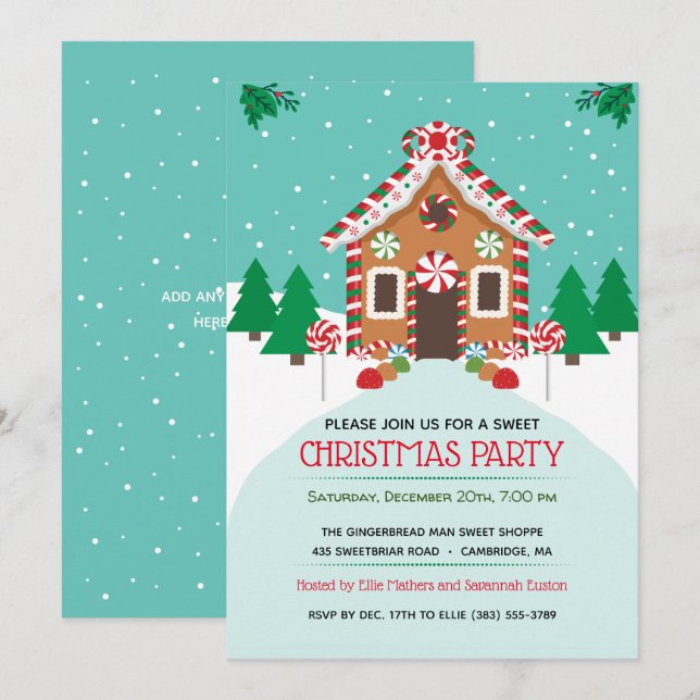 Invitación Fiesta de feriado de los Navidades de la Casa del  (Anverso / Reverso)