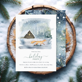 Invitación Fiesta de feriado de los Navidades de Woodland en 