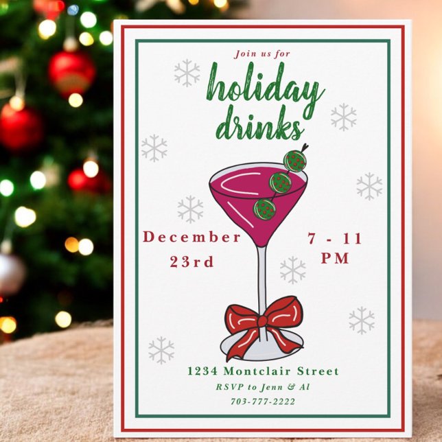 Invitación Fiesta de feriado de los Navidades Martini de Pick (Subido por el creador)