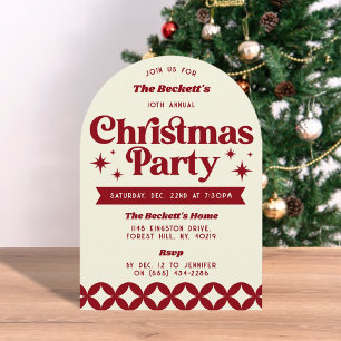 Invitación Fiesta de feriado de los Navidades Retro Groovy