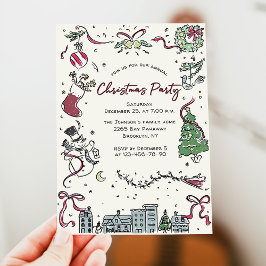 Invitación Fiesta de feriado de Navidades caprichosos
