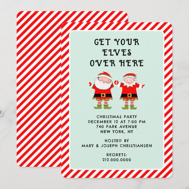 Invitación Fiesta de feriado de Navidades creativos (Anverso / Reverso)