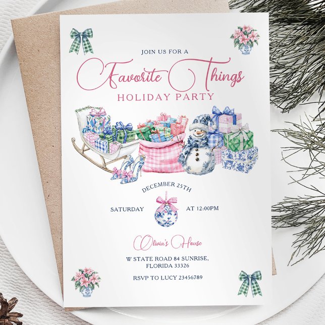 Invitación Fiesta de feriado de Navidades de Chinoiserie con  (Subido por el creador)