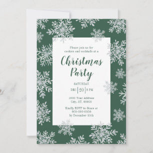 Invitación Fiesta de feriado de Navidades de copas de nieve e