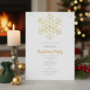 Invitación Fiesta de feriado de Navidades de copo de nieve de