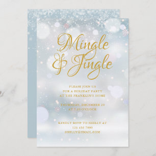 Invitación Fiesta de feriado de Navidades de invierno con cop