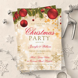 Invitación Fiesta de feriado de Navidades de oro festivo