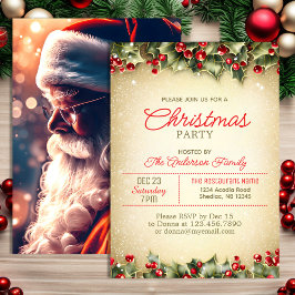 Invitación Fiesta de feriado de Navidades de Santa Claus