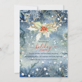 Invitación Fiesta de feriado de Navidades de Winter Woodland