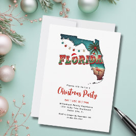 Invitación Fiesta de feriado de Navidades del estado de Flori
