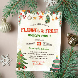Invitación Fiesta de feriado de Navidades Flannel y Frost