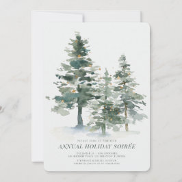 Invitación Fiesta de feriado de Navidades Pine Forest